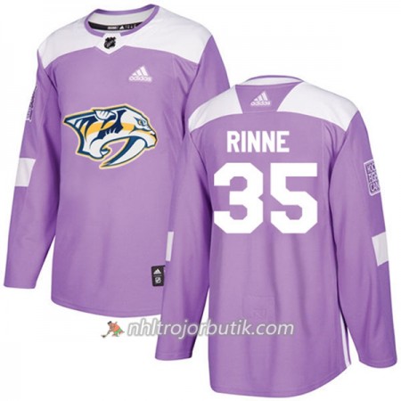 Män Ishockey Nashville Predators Tröja Pekka Rinne 35 Adidas 2017-2018 Lila Fights Cancer Practice Authentic